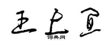 曾慶福王上宜草書個性簽名怎么寫