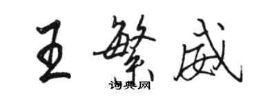 駱恆光王繁威行書個性簽名怎么寫