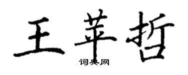 丁謙王苹哲楷書個性簽名怎么寫