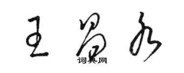 駱恆光王昌水草書個性簽名怎么寫