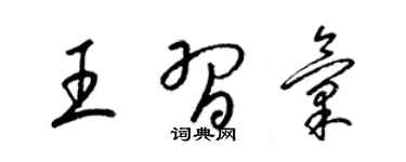 梁錦英王習匯草書個性簽名怎么寫