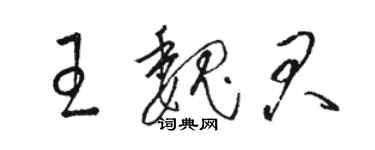 駱恆光王魏君草書個性簽名怎么寫