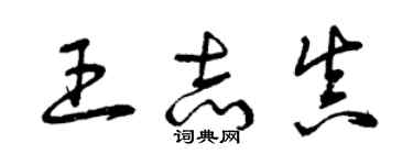 曾慶福王志真草書個性簽名怎么寫