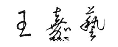 駱恆光王嘉藝草書個性簽名怎么寫