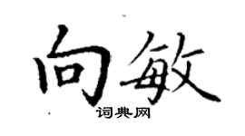 丁謙向敏楷書個性簽名怎么寫