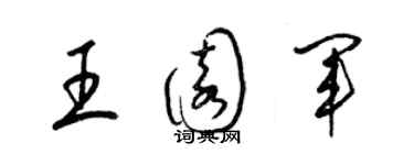 梁錦英王園軍草書個性簽名怎么寫