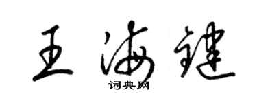 梁錦英王海鍵草書個性簽名怎么寫