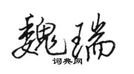 駱恆光魏瑞行書個性簽名怎么寫