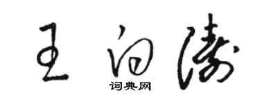 駱恆光王白濤草書個性簽名怎么寫