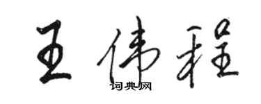 駱恆光王偉程行書個性簽名怎么寫