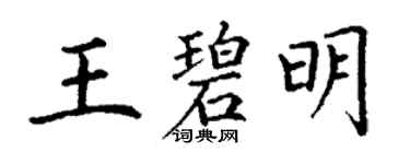 丁謙王碧明楷書個性簽名怎么寫