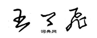 朱錫榮王卿飛草書個性簽名怎么寫