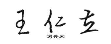 駱恆光王仁立草書個性簽名怎么寫