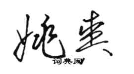 駱恆光姚爽草書個性簽名怎么寫