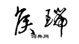 曾慶福侯瑞草書個性簽名怎么寫