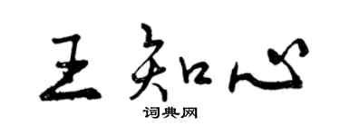 曾慶福王知心行書個性簽名怎么寫