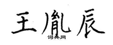何伯昌王胤辰楷書個性簽名怎么寫
