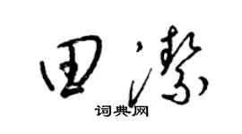 梁錦英田潔草書個性簽名怎么寫