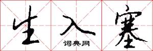 生入塞怎么寫好看