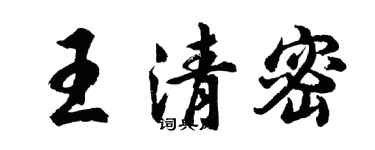 胡問遂王清密行書個性簽名怎么寫