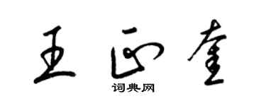 梁錦英王正奎草書個性簽名怎么寫