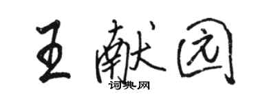 駱恆光王獻園行書個性簽名怎么寫