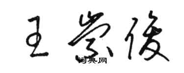 駱恆光王崇俊草書個性簽名怎么寫