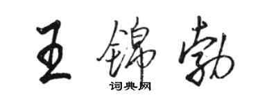 駱恆光王錦勃行書個性簽名怎么寫