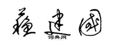 梁錦英蘇建國草書個性簽名怎么寫