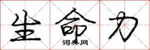 龐中華生命力行書怎么寫