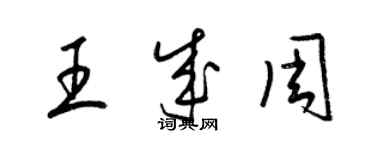 梁錦英王成周草書個性簽名怎么寫