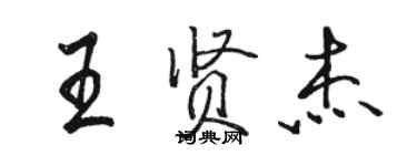 駱恆光王賢傑行書個性簽名怎么寫