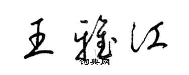 梁錦英王雅江草書個性簽名怎么寫