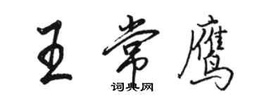 駱恆光王常鷹行書個性簽名怎么寫