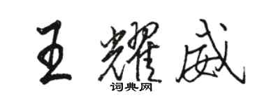 駱恆光王耀威行書個性簽名怎么寫