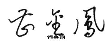 駱恆光曹金鳳草書個性簽名怎么寫
