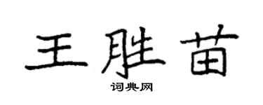 袁強王勝苗楷書個性簽名怎么寫