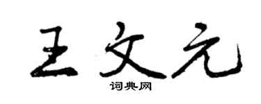 曾慶福王文元行書個性簽名怎么寫