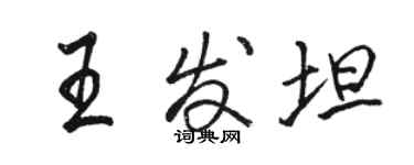 駱恆光王發坦行書個性簽名怎么寫