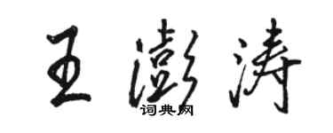 駱恆光王澎濤行書個性簽名怎么寫