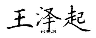 丁謙王澤起楷書個性簽名怎么寫