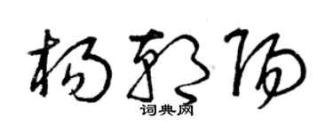 曾慶福楊朝陽草書個性簽名怎么寫
