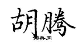 丁謙胡騰楷書個性簽名怎么寫