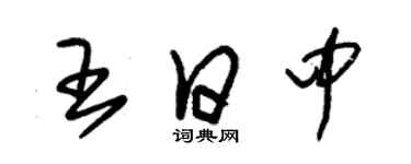 朱錫榮王日中草書個性簽名怎么寫