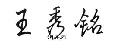 駱恆光王秀銘行書個性簽名怎么寫