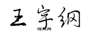 曾慶福王宇綱行書個性簽名怎么寫