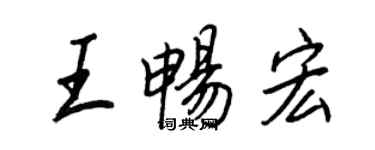 王正良王暢宏行書個性簽名怎么寫