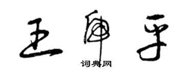 曾慶福王虎平草書個性簽名怎么寫