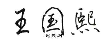 駱恆光王國熙行書個性簽名怎么寫