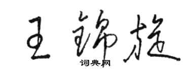 駱恆光王錦旋草書個性簽名怎么寫